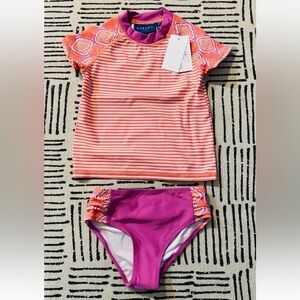 NWT CABANA LIFE Toddler GIRLS SWIM SET Rash Guard Size 2T